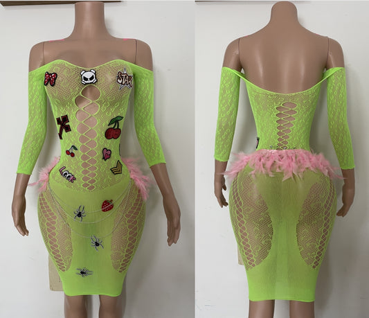 Sexy Green Freestyle lace dress